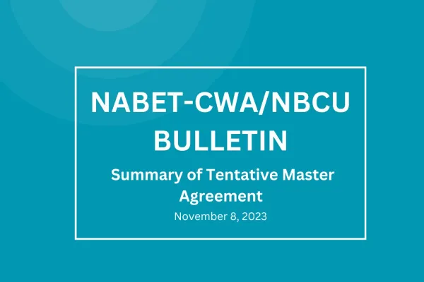 Summary of Tentative Master Agreement