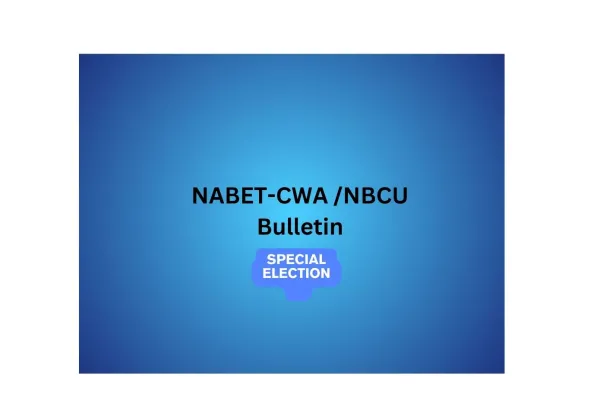 NABET-CWA Local 11 Bulletin - Special Election